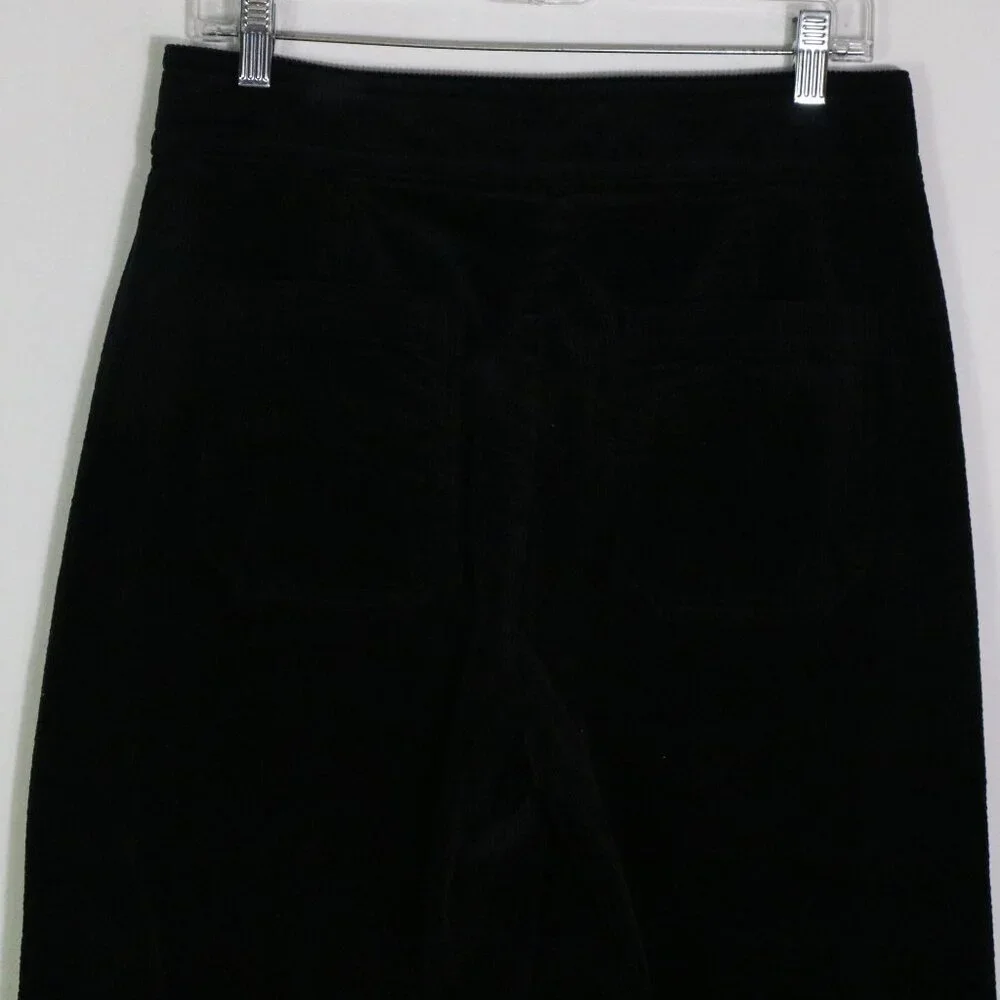 J Crew Corduroy High Rise Straight Leg Trouser Pants Women 10 Tall Black Neutral